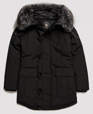 Superdry Premium Down Mothership Parka Női Kabát Fekete | KUTBZ2869